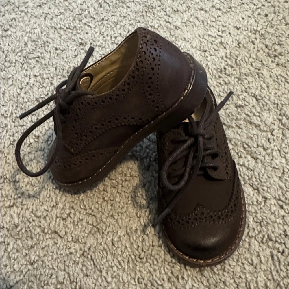 Janie and Jack Brown Boys Brogue Dress Shoes